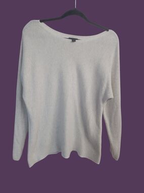 J. Jill Light Gray Off-the-Shoulder Knit Sweater